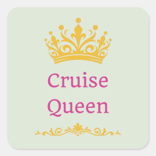 Cruise Koningin Vierkante Sticker (Voorkant)