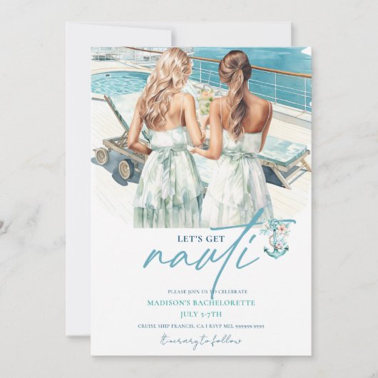 Cruise Laten we Nauti vrijgezellen Kaart (Voorkant)