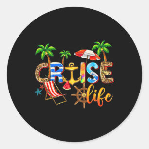 Cruise Life 2025 Zomervakantie Familie Matching Ronde Sticker