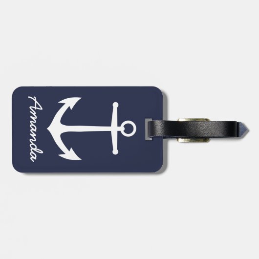 Cruise Life White Anchor & Name Bagagelabel (Achterkant horizontaal)