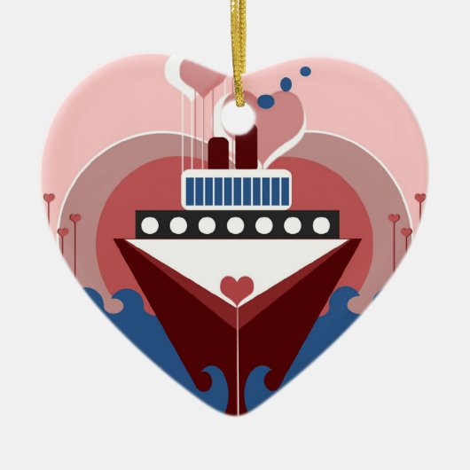 Cruise Love Wedding Personalized Ornament Favor (Voorkant)