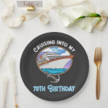 Cruise Lover Cruising Into My 70th Birthday Papieren Bordje<br><div class="desc">Cruise Lover Cruising Into My 70th Birthday</div>