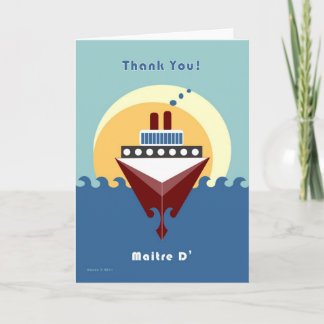 Cruise - Maitre D' - Hartelijk dank voor de lege T Bedankkaart