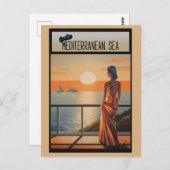 Cruise Mediterraans Zee Reizen Briefkaart (Voorkant / Achterkant)