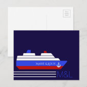 cruise met rode en blauwe paren briefkaart (Voorkant / Achterkant)