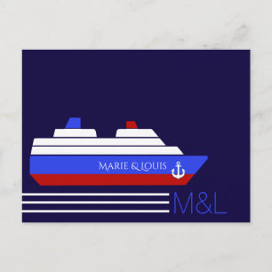 cruise met rode en blauwe paren briefkaart