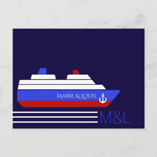 cruise met rode en blauwe paren briefkaart (Voorkant)