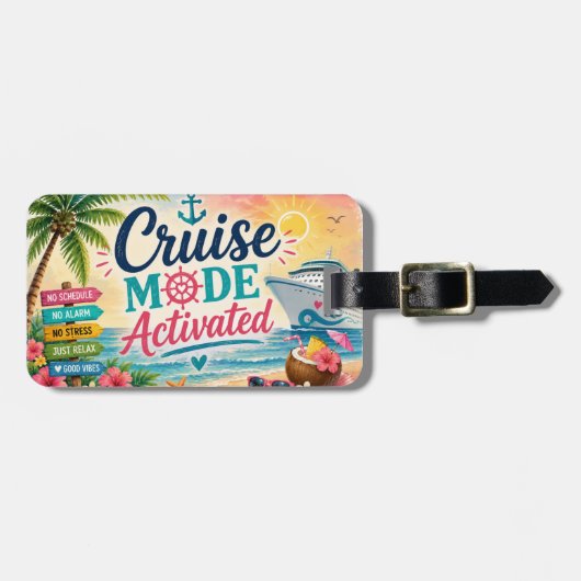 Cruise Modus Geactiveerd Tropisch Bagagelabel (Voorkant horizontaal)