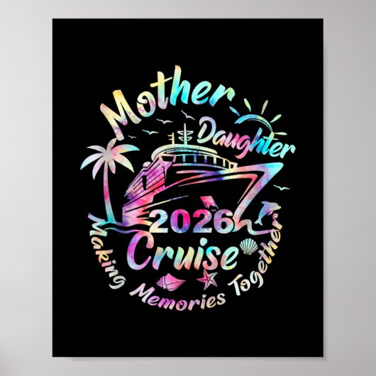 Cruise Moeder Dochter Reis 2026 Grappige Moeder Do Poster (Voorkant)