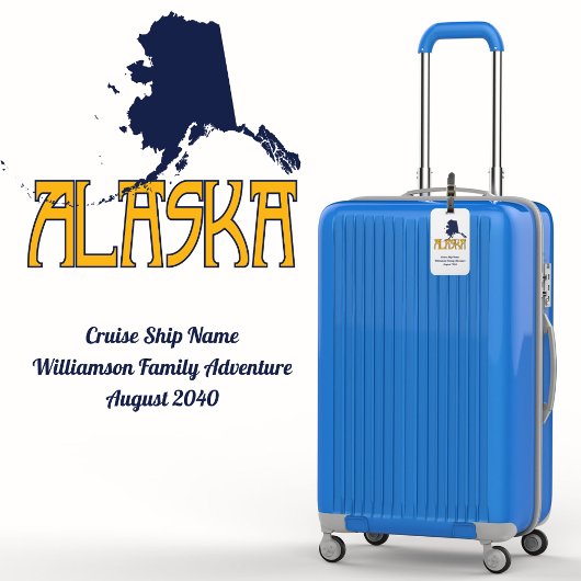 Cruise Monogram Ship uit Alaska Family Bagagelabel