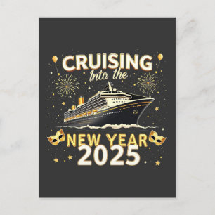 Cruise naar het nieuwe jaar 2025 Family Cruise Feestdagenkaart