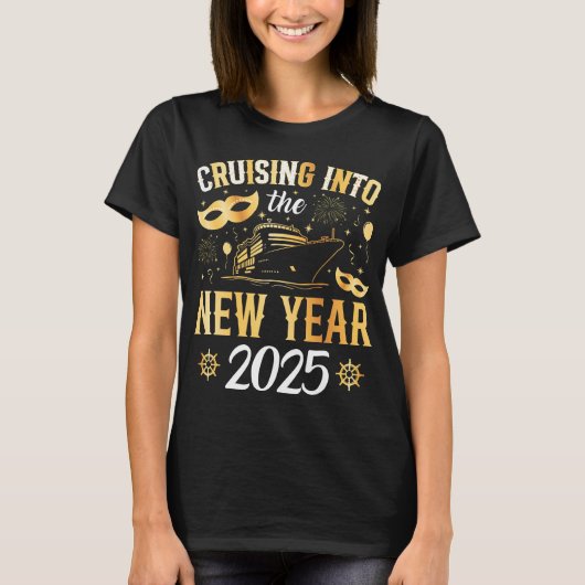 Cruise naar het nieuwe jaar 2025 vrouwen t-shirt (Voorkant)
