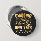 Cruise naar het nieuwe jaar Cruise 2025 Ronde Button 7,6 Cm (Voorkant /achterkant)