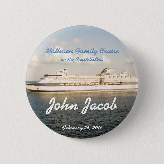 Cruise Name Badge - X Ship Ronde Button 5,7 Cm (Voorkant)