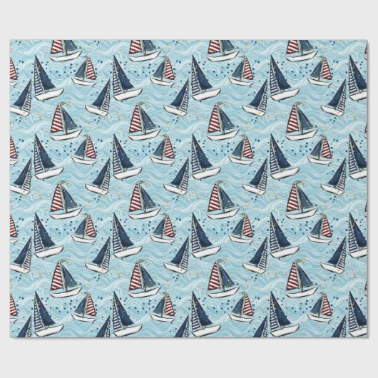 Cruise Nautical Patriotic Pattern  Cadeaupapier (Vlak)