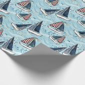 Cruise Nautical Patriotic Pattern  Cadeaupapier (Hoek)
