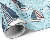 Cruise Nautical Patriottisch Patroon Cadeaupapier (Rol Hoek)