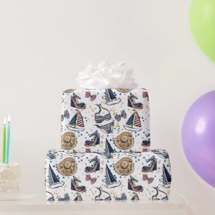 Cruise Nautical Patriottisch Patroon Cadeaupapier