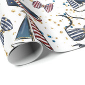 Cruise Nautical Patriottisch Patroon  Cadeaupapier (Rol Hoek)