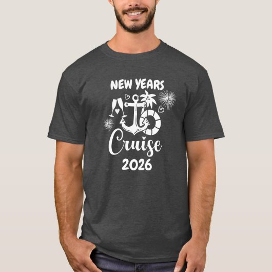 Cruise New Years Cruise elk jaar op maat T-shirt (Voorkant)