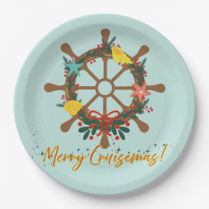 Cruise op nautische kerstdagen papieren bordje