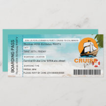 Cruise Party 40 Verjaardagsfeestinstapkaart