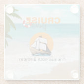 Cruise Party 40 verjaardagsfeestje Glazen Onderzetter (Achterkant)