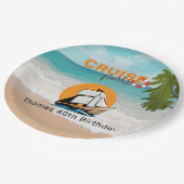 Cruise Party 40 verjaardagsfeestje Papieren Bordje (Gekanteld)