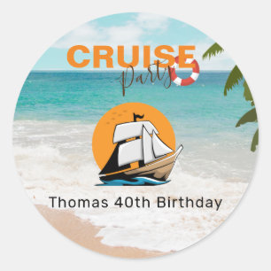 Cruise Party 40 verjaardagsfeestje Ronde Sticker