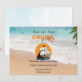 Cruise Party 40 verjaardagsfeestje Save The Date (Voorkant / Achterkant)