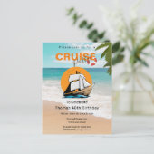 Cruise Party 40 verjaardagsfeestje Uitnodiging Briefkaart (Staand voorkant)