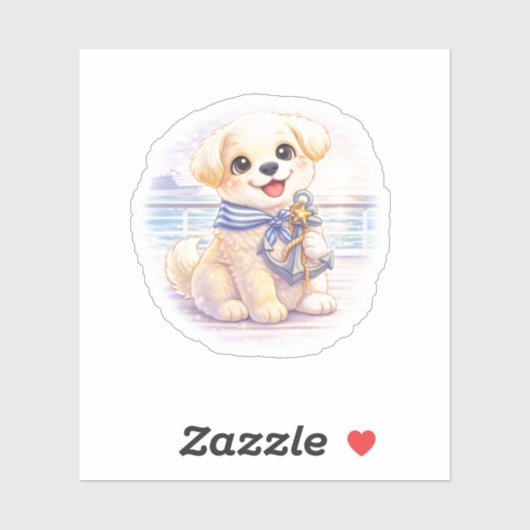Cruise Puppy Anker Uitknip Sticker (Vel)