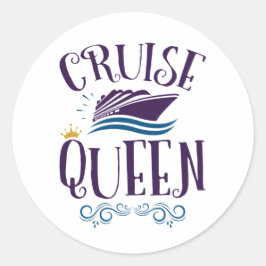 Cruise Queen Cute Cruising Women Ronde Sticker