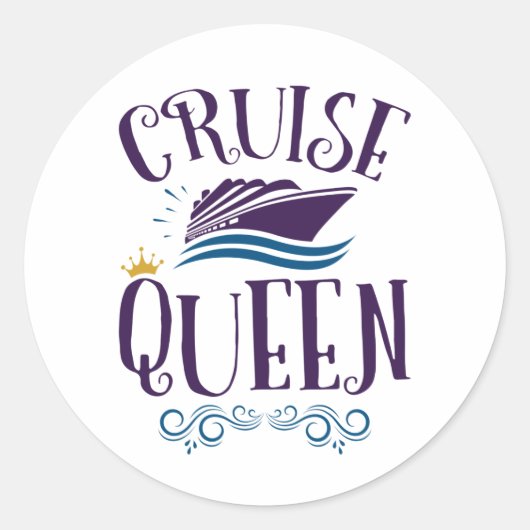 Cruise Queen Cute Cruising Women Ronde Sticker (Voorkant)