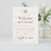 Cruise reizen reisroute bestemming bruiloft kaart (Staand voorkant)