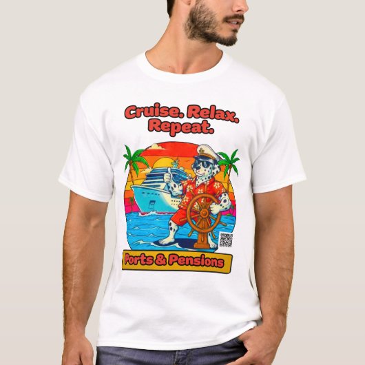 Cruise Relax Repeat T-Shirt met voorbedrukking (Voorkant)
