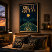 Cruise Route 66 Middernacht Litho Poster