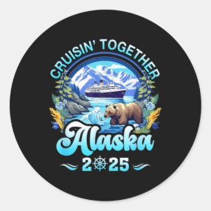 Cruise samen met Alaska Family Friend Alaska Cruis Ronde Sticker