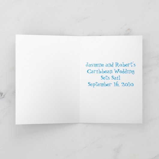 Cruise Save the Date Wedding Cards Aankondiging (Binnen)