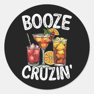 Cruise schip drinken ontwerp grappige drank cruise ronde sticker