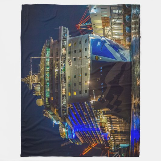 CRUISE SCHIP 's nachts Fleece Deken (Voorkant)