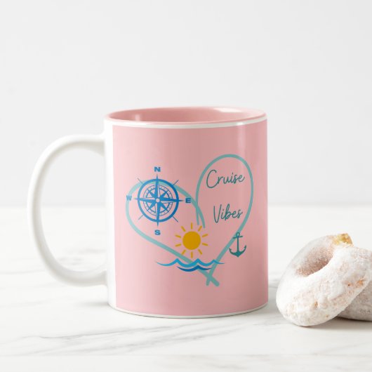 Cruise Sfeer Tweekleurige Koffiemok (Met donut)
