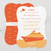 Cruise Ship All Aboard Ship Wedding Kaart (Voorkant / Achterkant)