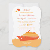 Cruise Ship All Aboard Ship Wedding Kaart (Voorkant)