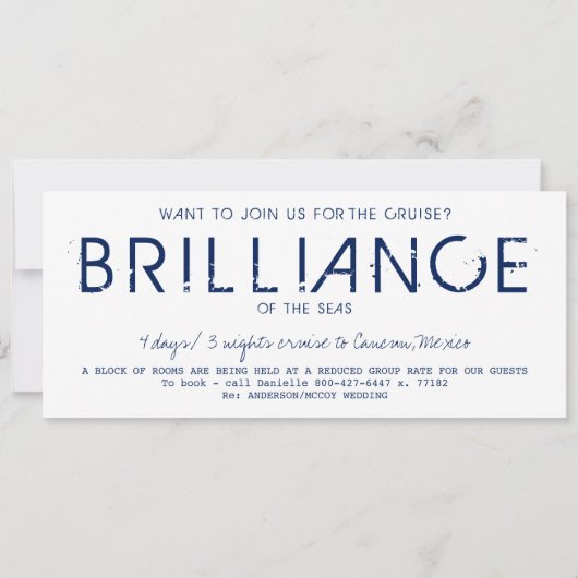 Cruise Ship Anchor Boarding Pass Wedding Invite Kaart (Achterkant)