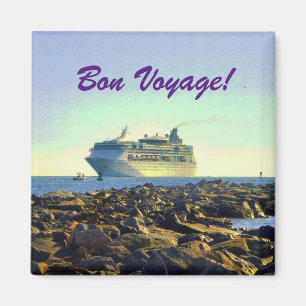 Cruise Ship and Jetties Bon Voyage Magneet