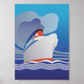 Cruise Ship Art Deco Vintage Poster (Voorkant)