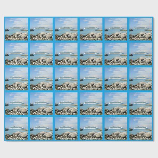 Cruise Ship at CocoCay Custom Cadeaupapier (Vlak)