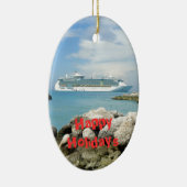 Cruise Ship at CocoCay Custom Keramisch Ornament (Rechts)