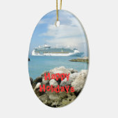 Cruise Ship at CocoCay Custom Keramisch Ornament (Links)